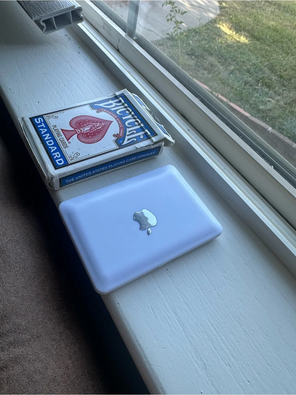 White Laptop-Style Makeup Mirror with Keyboard Design